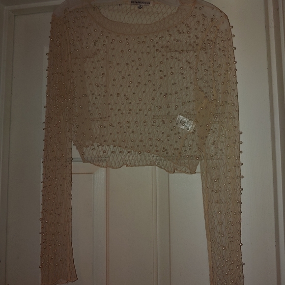 Nude Pearl 3 piece suit Sheer pant Size Small - Picture 4 of 7